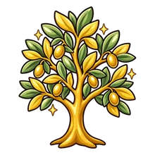 Golden olive tree